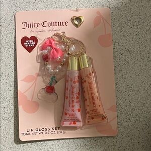 Juicy Couture Cherry Lip Gloss Duo with Beaded Charm